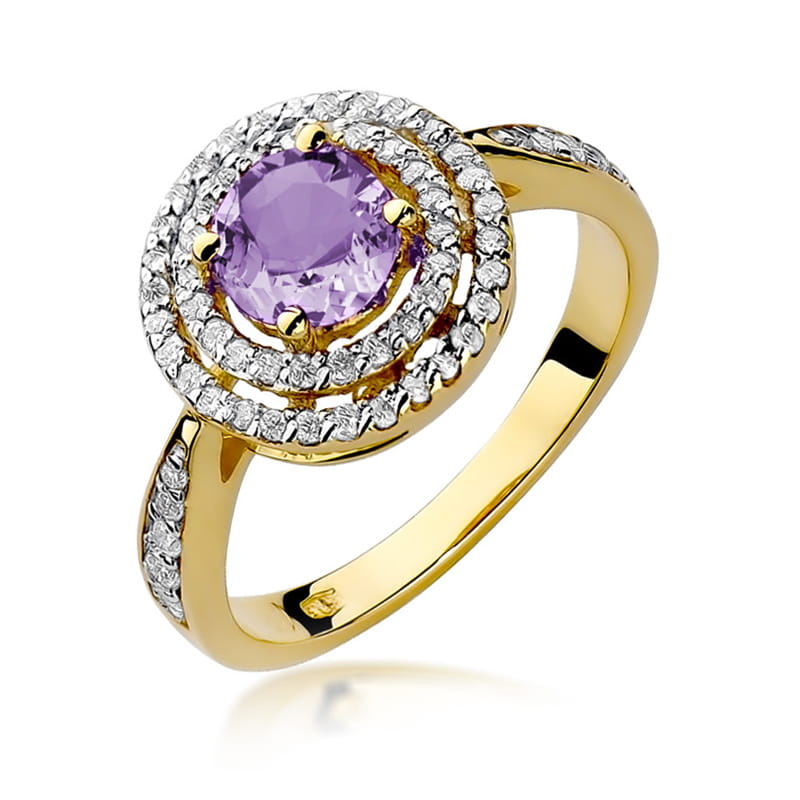 W274 Ametystový prsteň 0,90ct žlté zlato Au 585/1000 2