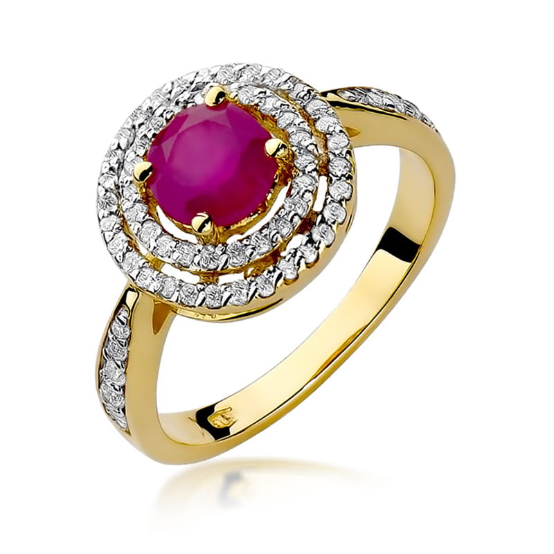 W274 Ruby prsteň 1.20ct žlté zlato Au 585/1000 2