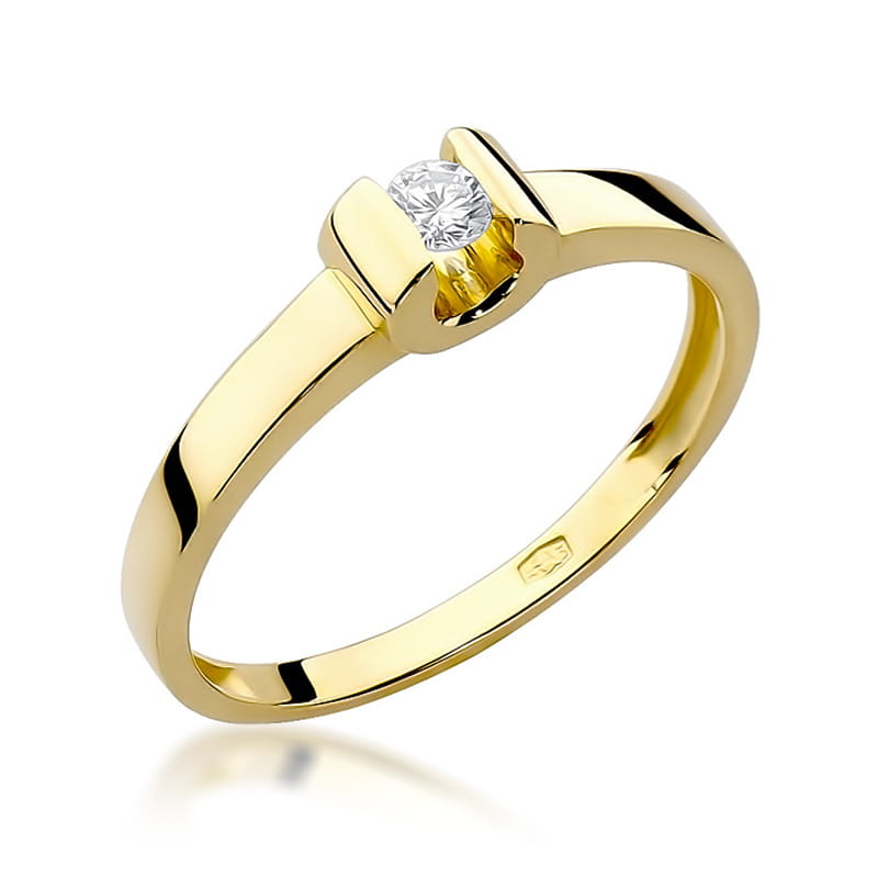 W277 Diamantový prsteň 0,08ct žlté zlato Au 585/1000 2