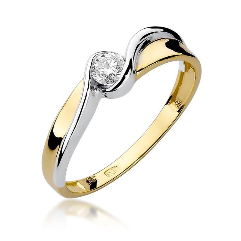 W278 Diamantový prsteň 0,15ct žlté zlato Au 585/1000 2