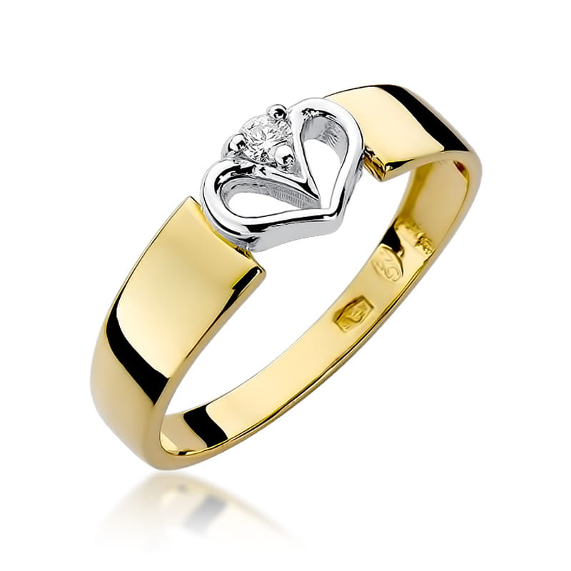 W279 Diamantový prsteň 0,04ct žlté zlato Au 585/1000 2