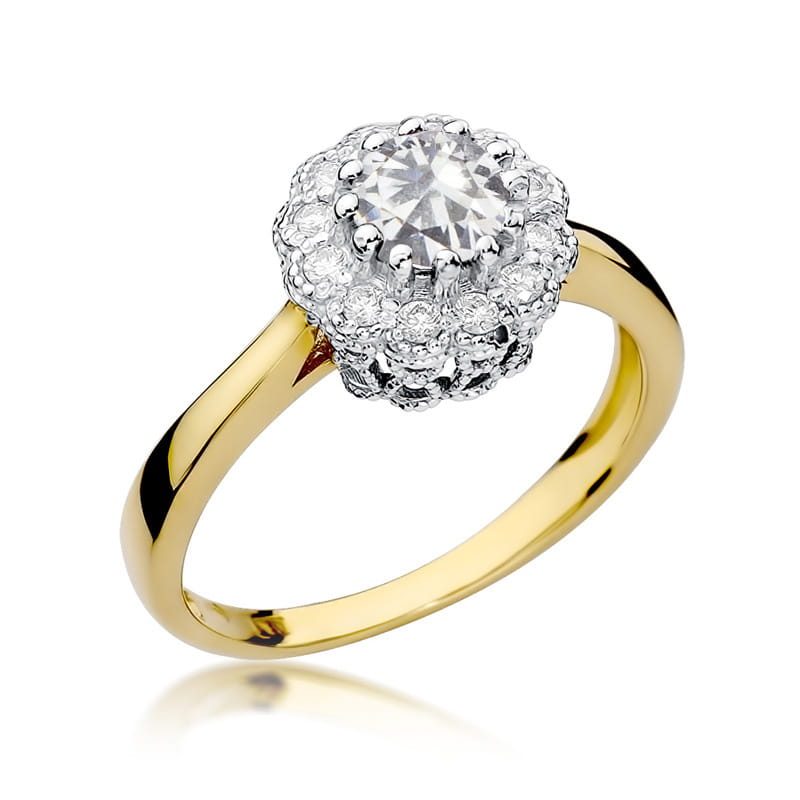 W284 prsteň White Sapphire 0,60ct žlté zlato Au 585/1000 2