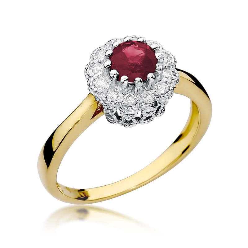 W284 Ruby prsteň 0,60ct žlté zlato Au 585/1000 2