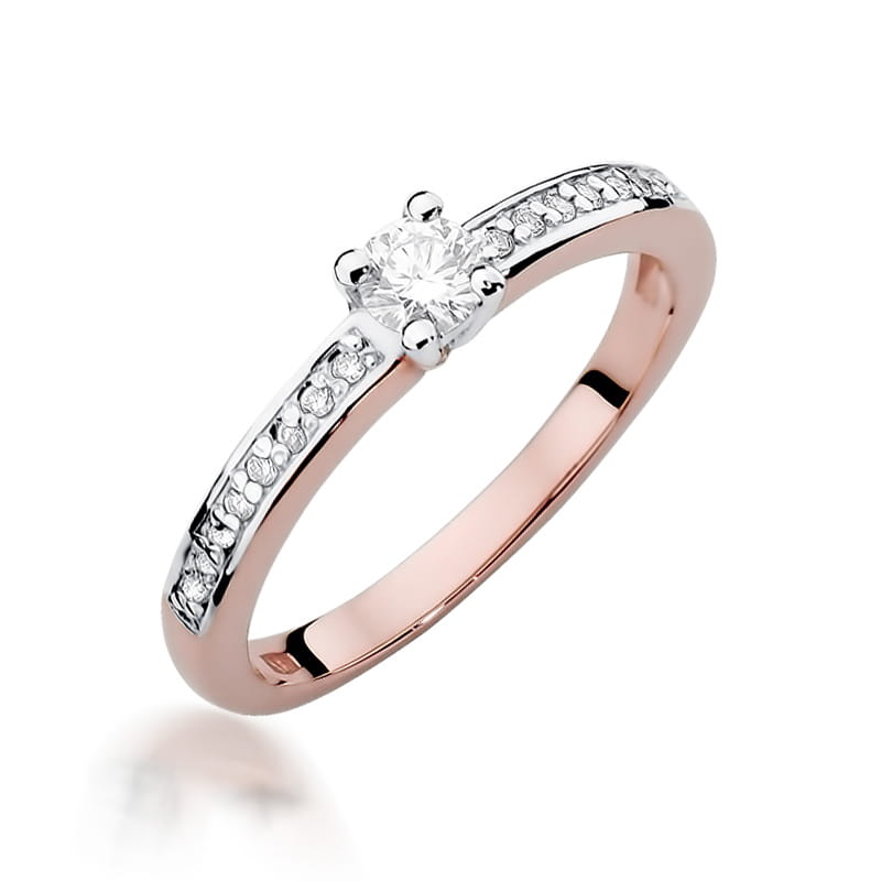 W288 Diamantový prsteň 0,20ct ružové zlato Au 585/1000 2