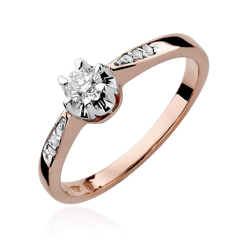 W291 Diamantový prsteň 0,23ct ružové zlato Au 585/1000 2