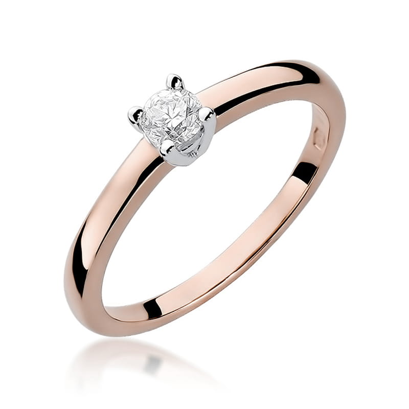 W292 Diamantový prsteň 0,15ct ružové zlato Au 585/1000 2