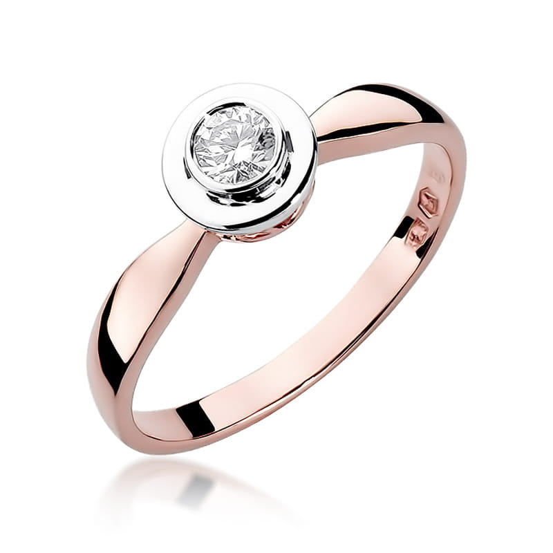 W294 Diamantový prsteň 0,20ct ružové zlato Au 585/1000 2