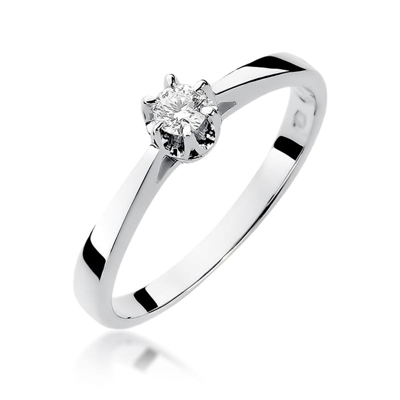 W295 Diamantový prsteň 0,12ct biele zlato Au 585/1000 2