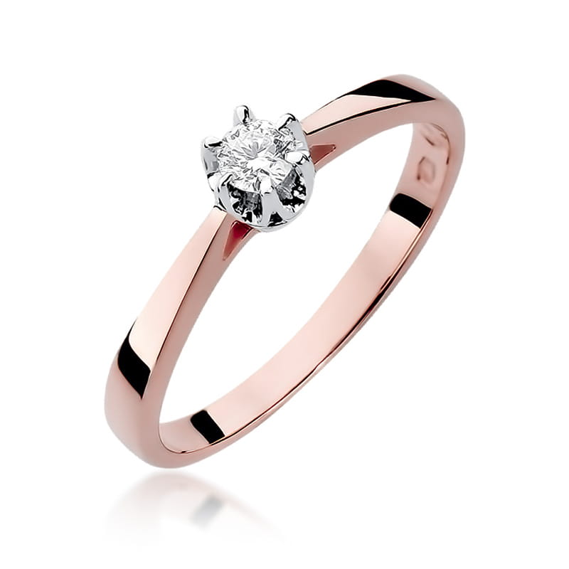 W295 Diamantový prsteň 0,12ct ružové zlato Au 585/1000 2