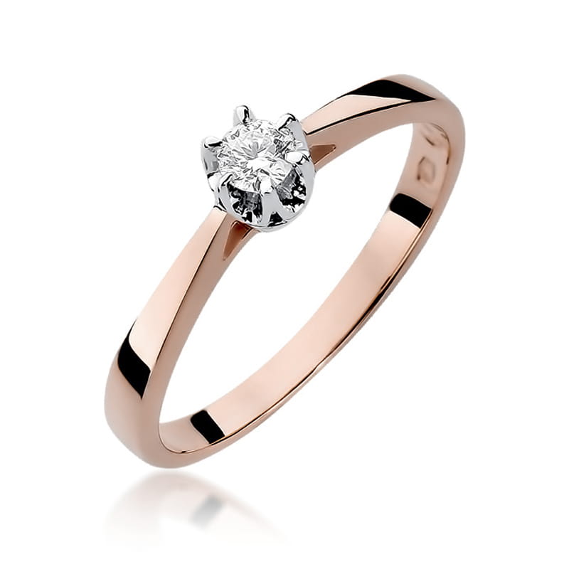 W295 Diamantový prsteň 0,15ct ružové zlato Au 585/1000 2