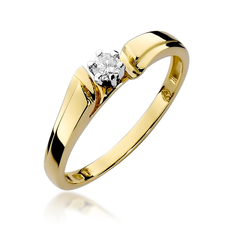 W300 Diamantový prsteň 0,10ct žlté zlato Au 585/1000 2