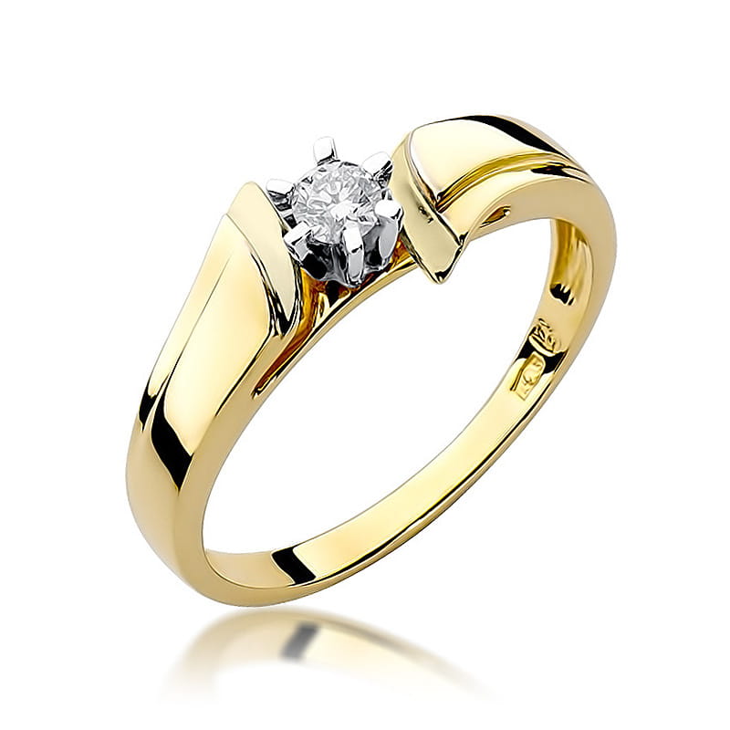 W300 Diamantový prsteň 0,12ct žlté zlato Au 585/1000 2