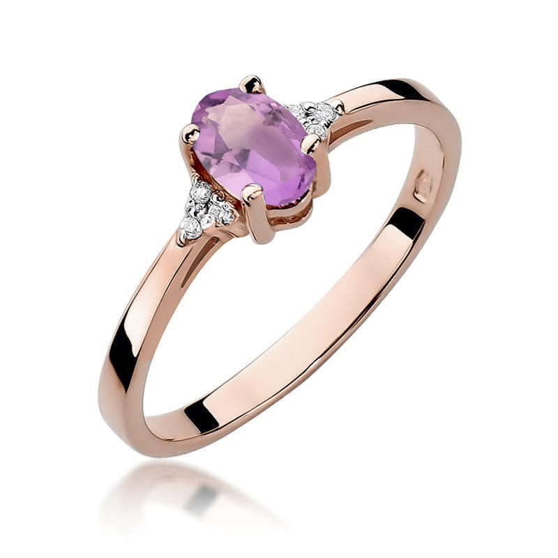 W301 Ametystový prsteň 0,40ct ružové zlato Au 585/1000 2