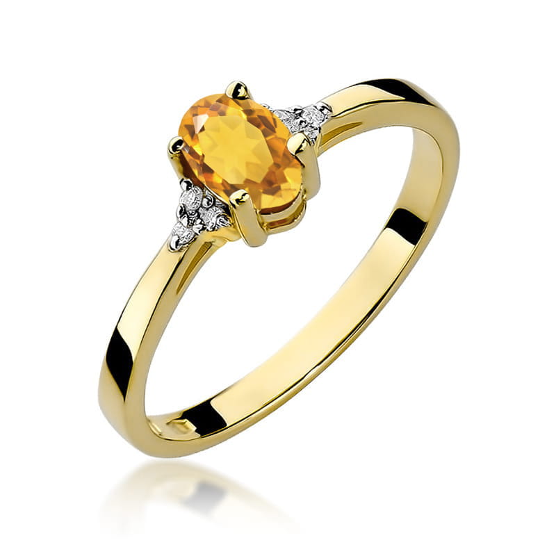 W301 Citrínový prsteň 0,60ct žlté zlato Au 585/1000 2