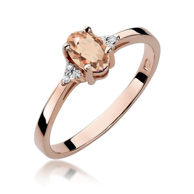 W301 Morganit prsteň 0,40ct ružové zlato Au 585/1000 2