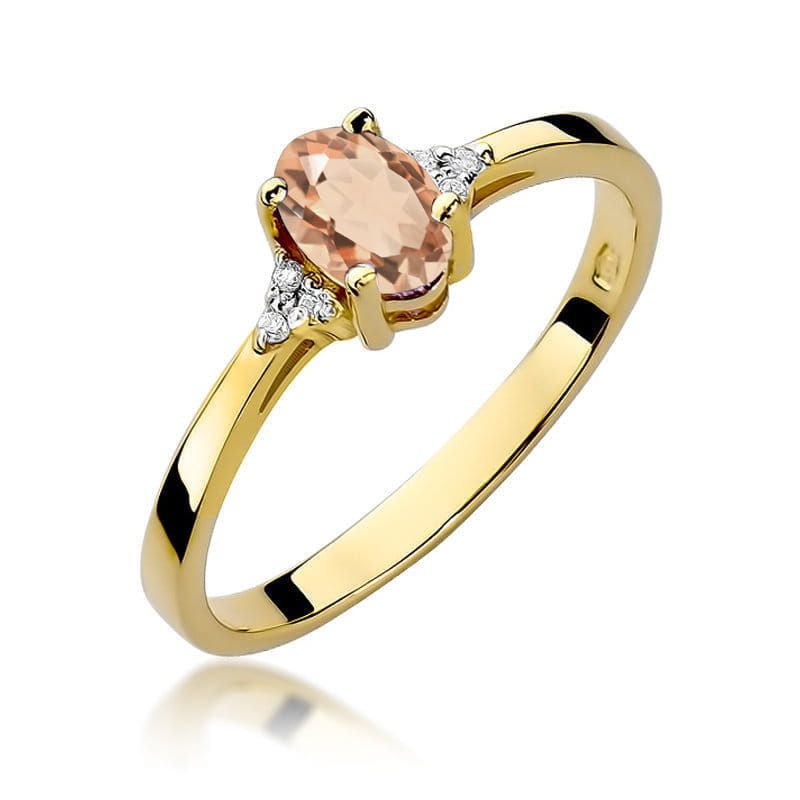 W301 Morganit prsteň 0,40ct žlté zlato Au 585/1000 2