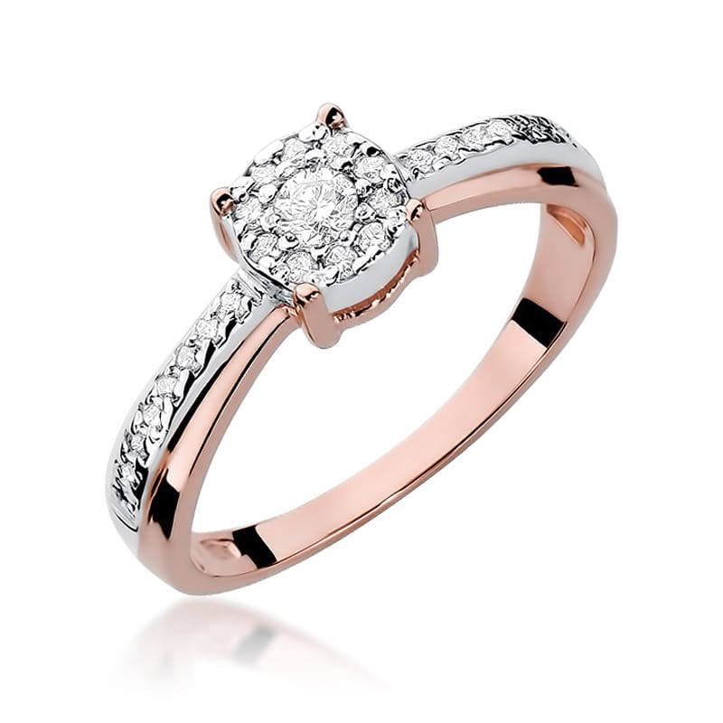 W302 Diamantový prsteň 0,08ct ružové zlato Au 585/1000 2