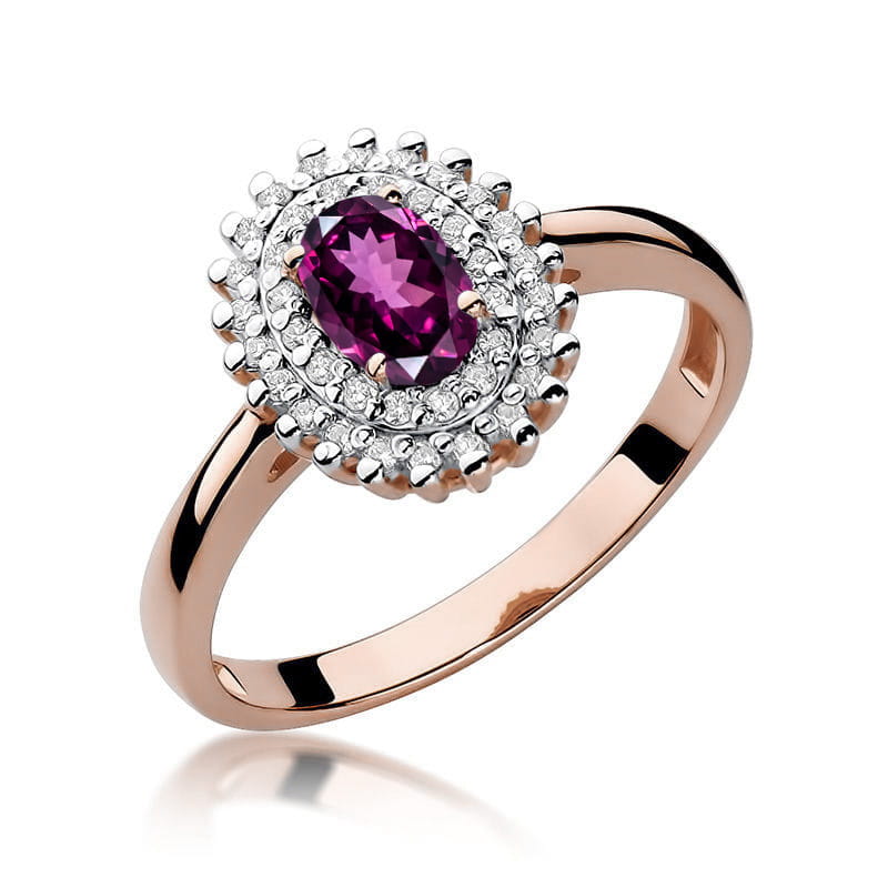 W303 Rodolitový prsteň 0,50ct ružové zlato Au 585/1000 2