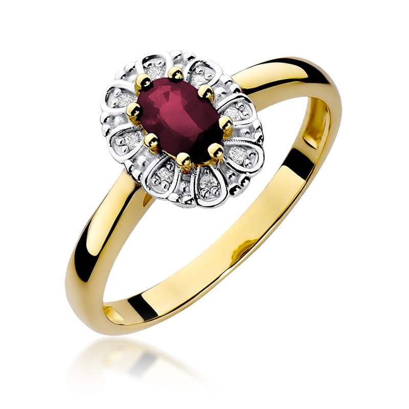 W304 Ruby prsteň 0,60ct žlté zlato Au 585/1000 2