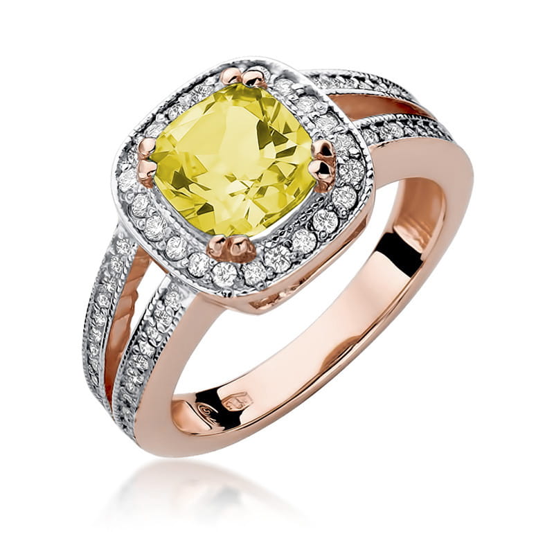 W307 Citrínový prsteň 2.00ct ružové zlato Au 585/1000 2