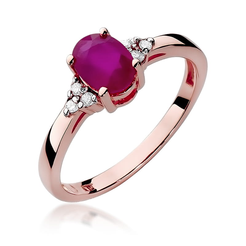 W308 Ruby prsteň 1.00ct ružové zlato Au 585/1000 2