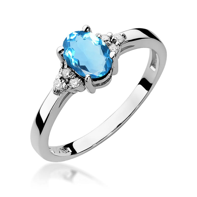 W308 Topaz prsteň 0,90ct biele zlato Au 585/1000 2