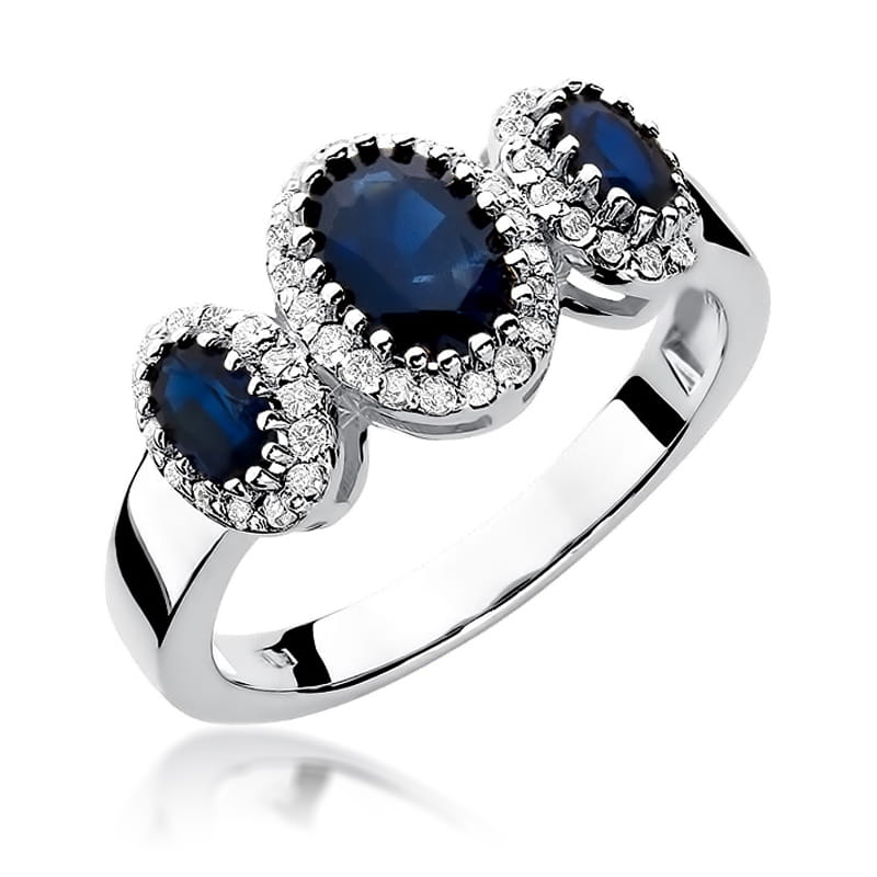 W309 Zafírový prsteň 0,90ct biele zlato Au 585/1000 2