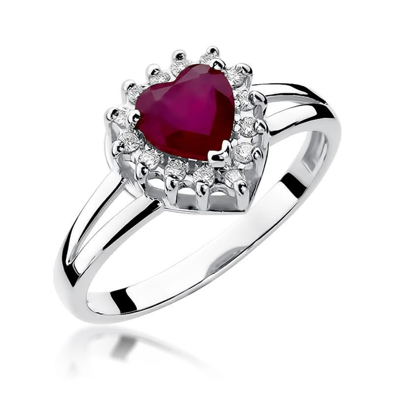 W310 Ruby prsteň 1.10ct biele zlato Au 585/1000 2
