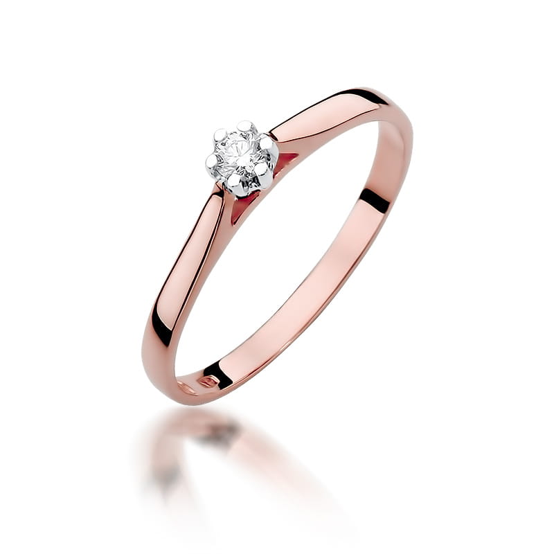 W311 Diamantový prsteň 0,09ct ružové zlato Au 585/1000 2