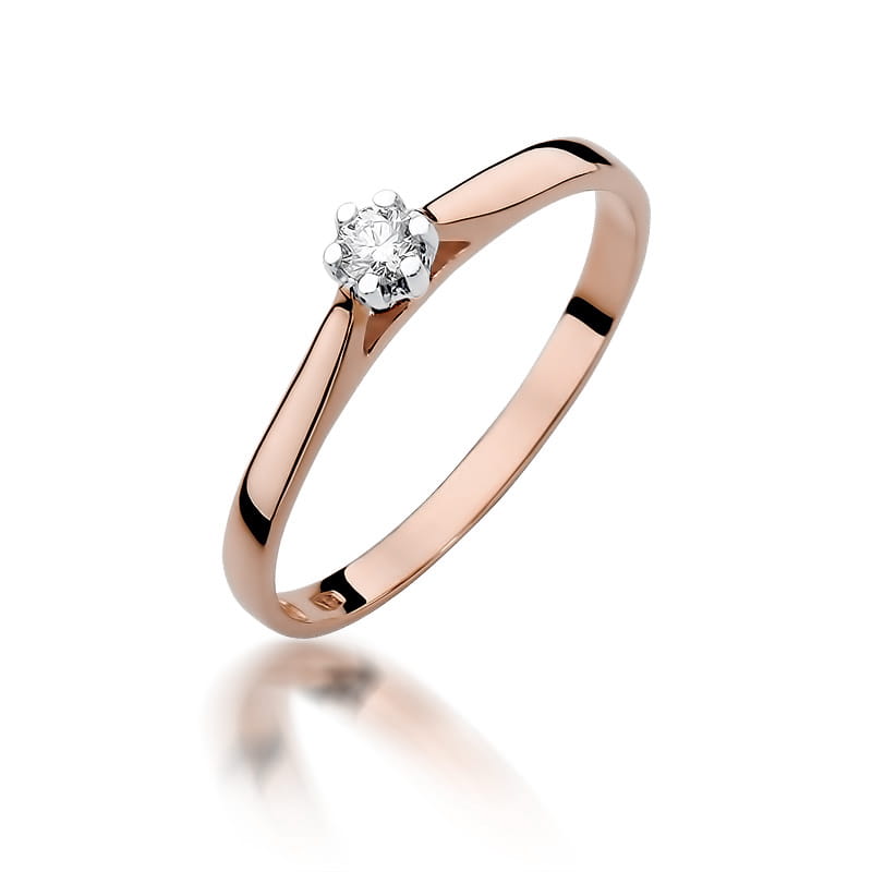 W311 Diamantový prsteň 0,10ct ružové zlato Au 585/1000 2