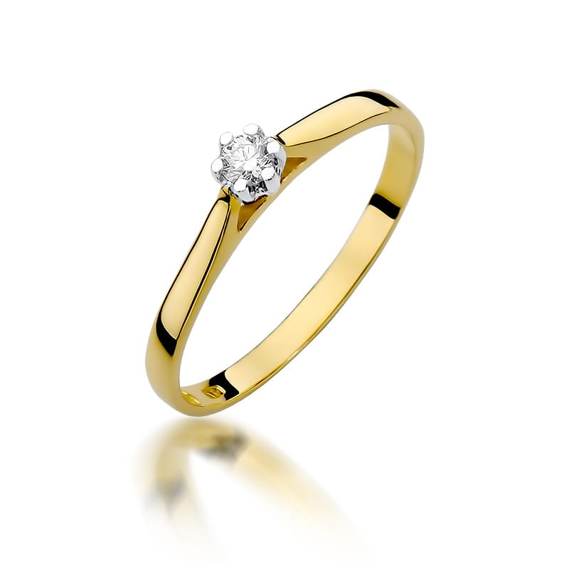 W311 Diamantový prsteň 0,10ct žlté zlato Au 585/1000 2