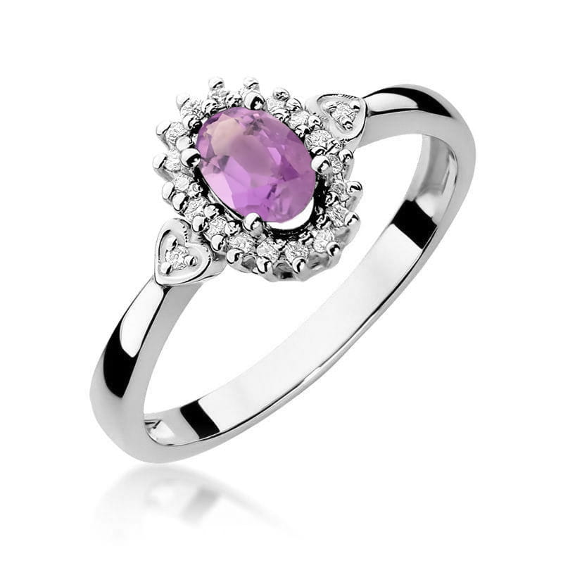 W312 Ametystový prsteň 0,40ct biele zlato Au 585/1000 2