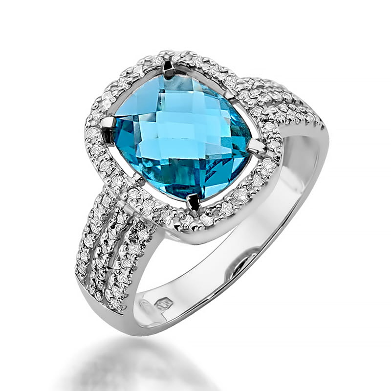 W313 Topaz prsteň 3.00ct biele zlato Au 585/1000 2