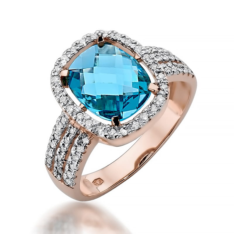 W313 Topaz prsteň 3.00ct ružové zlato Au 585/1000 2