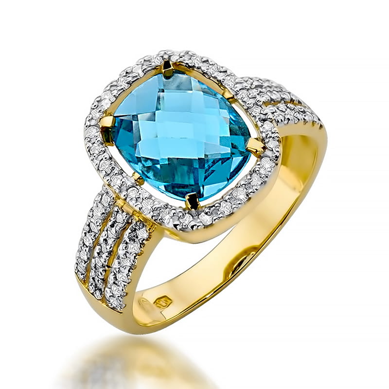 W313 Topaz prsteň 3.00ct žlté zlato Au 585/1000 2