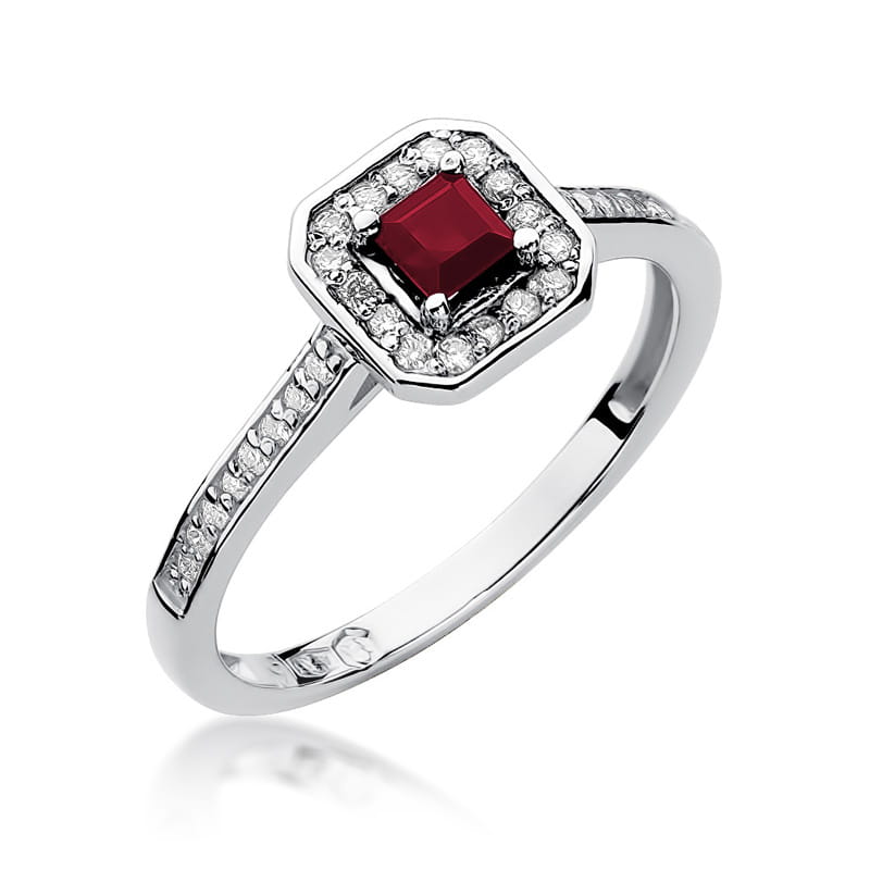 W315 Ruby prsteň 0,20ct biele zlato Au 585/1000 2