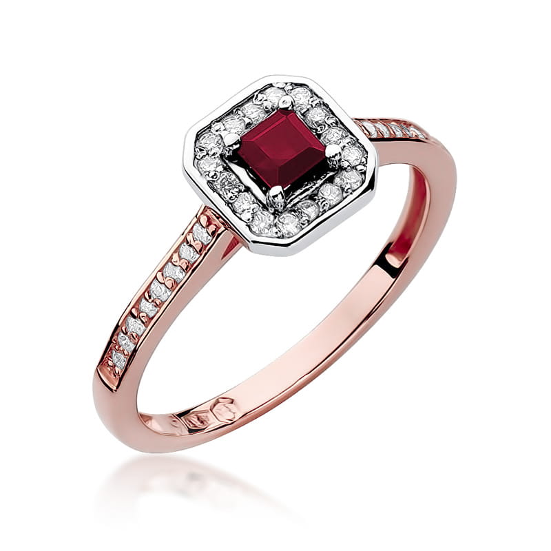 W315 Ruby prsteň 0.20ct ružové zlato Au 585/1000 2