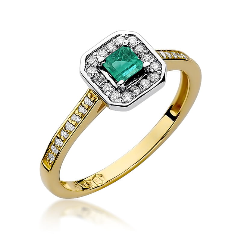 W315 Smaragdový prsteň 0,15ct žlté zlato Au 585/1000 2