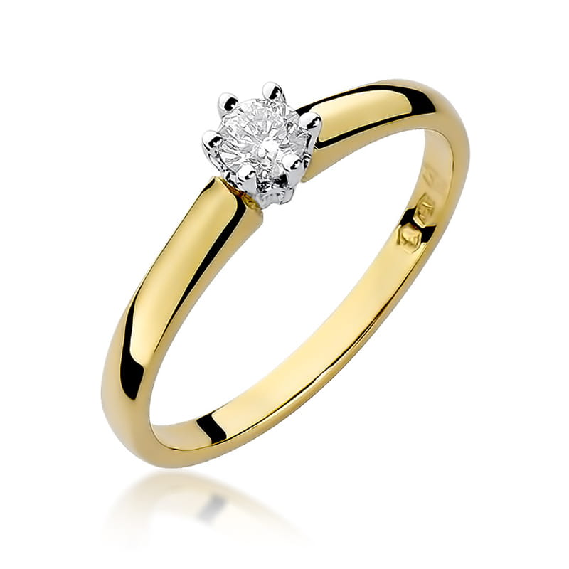 W317 Diamantový prsteň 0,20ct žlté zlato Au 585/1000 2