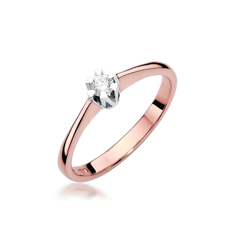 W319 Diamantový prsteň 0,10ct ružové zlato Au 585/1000 2