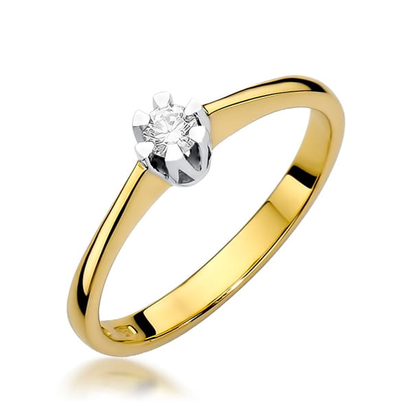 W319 Diamantový prsteň 0,10ct žlté zlato Au 585/1000 2