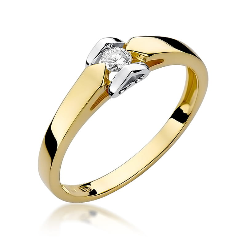 W320 Diamantový prsteň 0,04ct žlté zlato Au 585/1000 2
