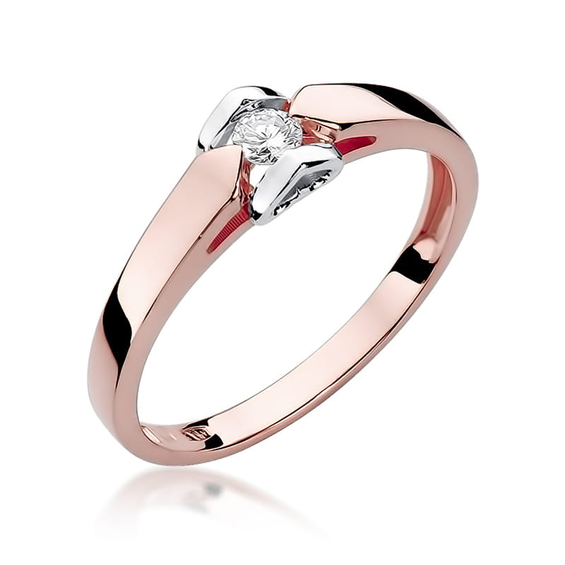 W320 Diamantový prsteň 0.09ct ružové zlato Au 585/1000 2