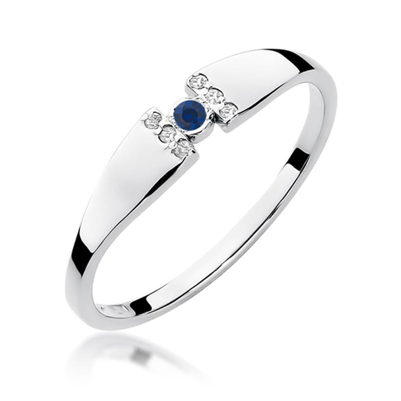 W321 Zafírový prsteň 0,05ct biele zlato Au 585/1000 2