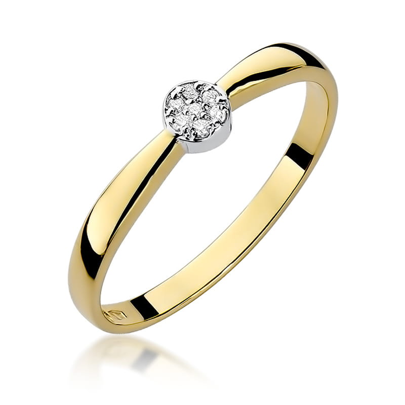 W322 Diamantový prsteň 0,04ct žlté zlato Au 585/1000 2
