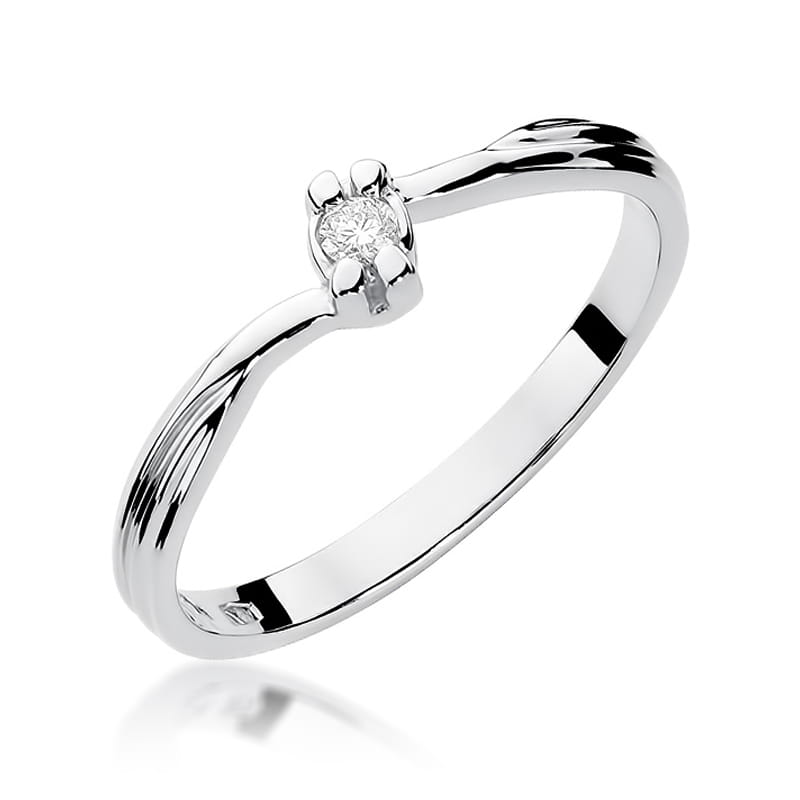 W324 Diamantový prsteň 0,04ct biele zlato Au 585/1000 2