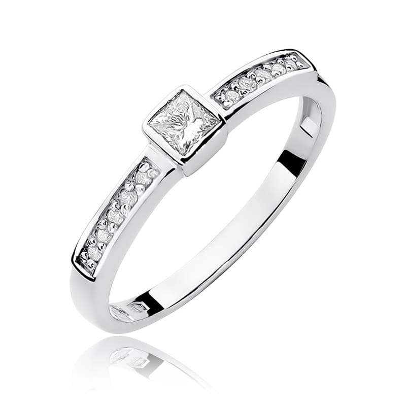W327 Diamantový prsteň 0,15ct biele zlato Au 585/1000 2
