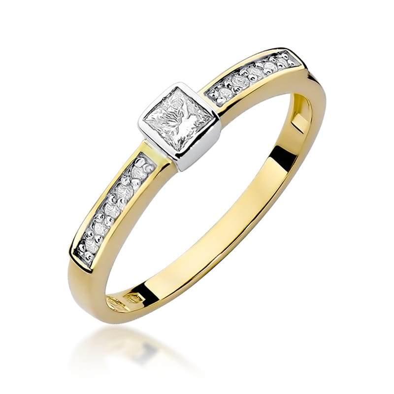 W327 Diamantový prsteň 0,15ct žlté zlato Au 585/1000 2