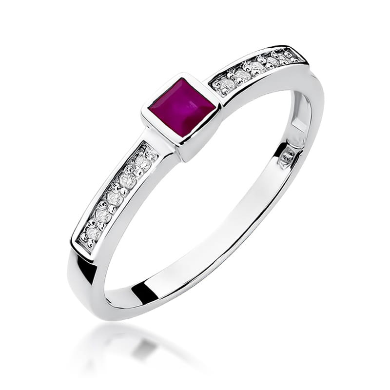 W327 Ruby prsteň 0,20ct biele zlato Au 585/1000 2