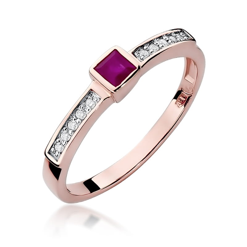 W327 Ruby prsteň 0.20ct ružové zlato Au 585/1000 2
